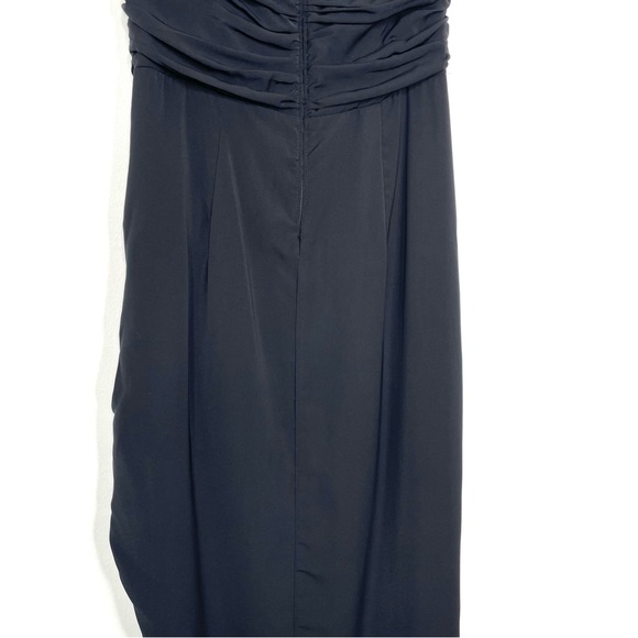 Abercrombie & Fitch Off The Shoulder Ruched Midi Dress Black Size Medium - Picture 12 of 16